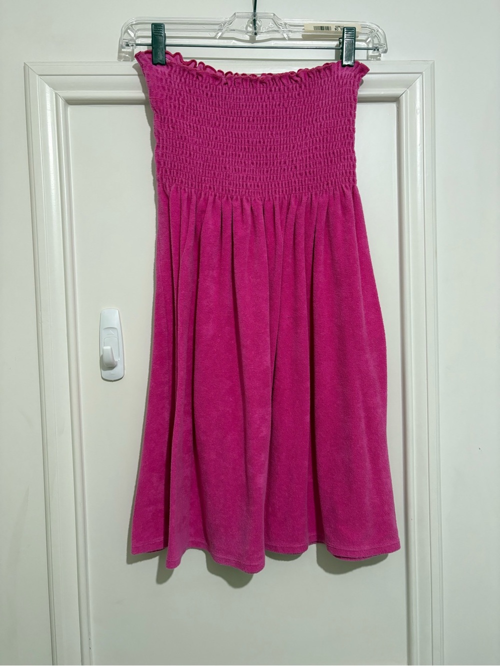 Y2K Pink Terry Cloth Strapless Dress